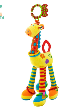 Giraffe Bed Bell Rattle and Car Hanging Toy