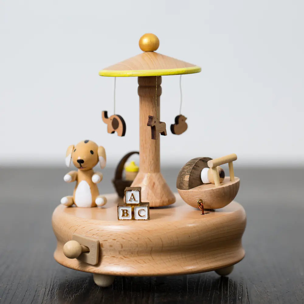 Creative Wooden Doll Bed Music Box - Perfect Gift Model