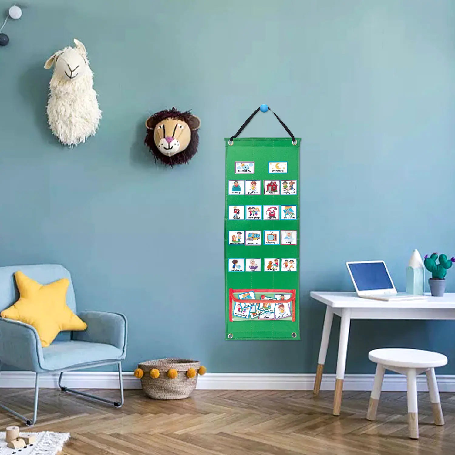 Kids Daily Chores Visual Schedule Calendar Board