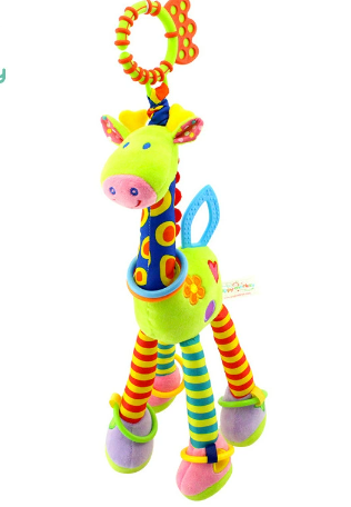 Giraffe Bed Bell Rattle and Car Hanging Toy